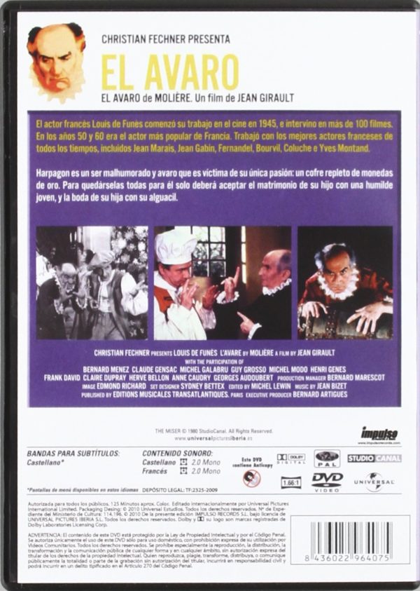 El Avaro [DVD] - Imagen 2