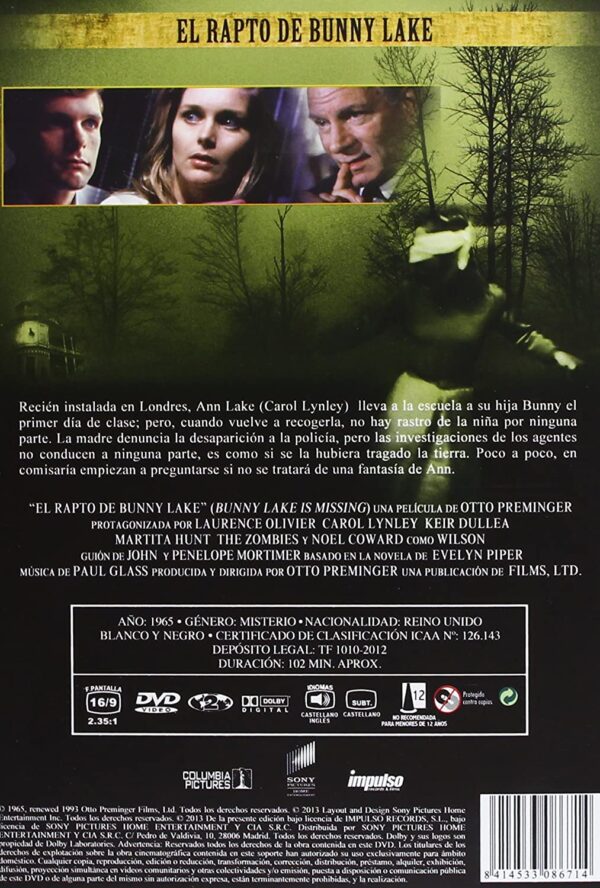 El rapto de Bunny Lake [DVD] - Imagen 2