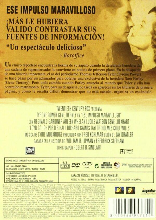 Ese Impulso Maravilloso [DVD] - Imagen 2