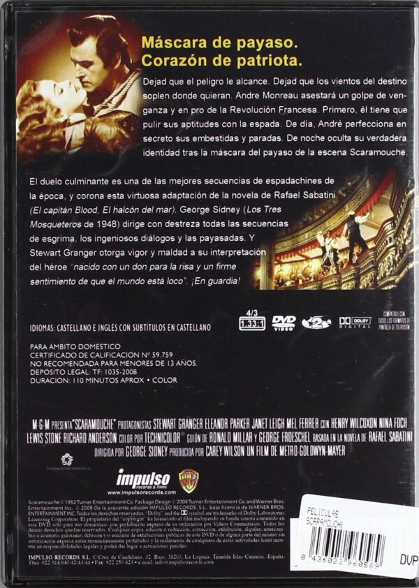 Scaramouche [DVD] - Imagen 2